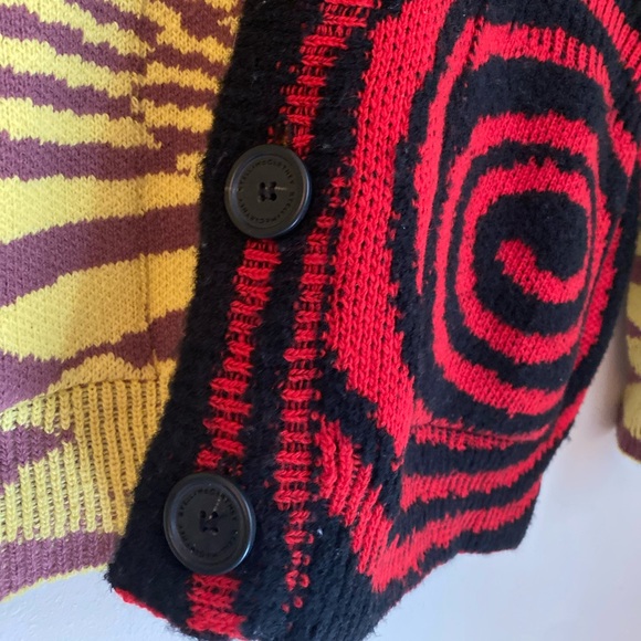 EUC STELLA MCCARTNEY + Ed Curtis patchwork jacquard-knit wool cardigan M - Picture 5 of 11